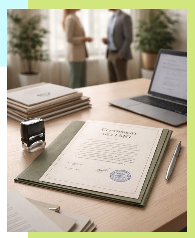 Сертификат без ГМО в Балашове от 7627 р. оформить срочно Алешин-Бла